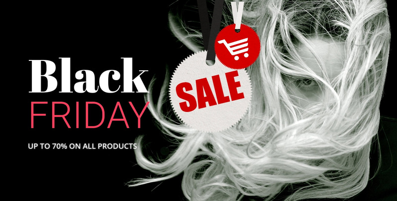 Sale block with dark background Wix Template Alternative