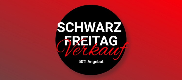 Schwarzer Freitag Kleidung Verkauf Landing Page