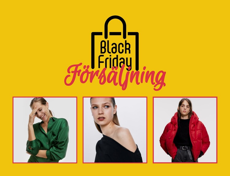 Black Friday -förslag Webbplats mall