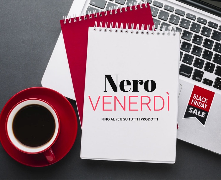 Saldi e offerte del Black Friday Mockup del sito web