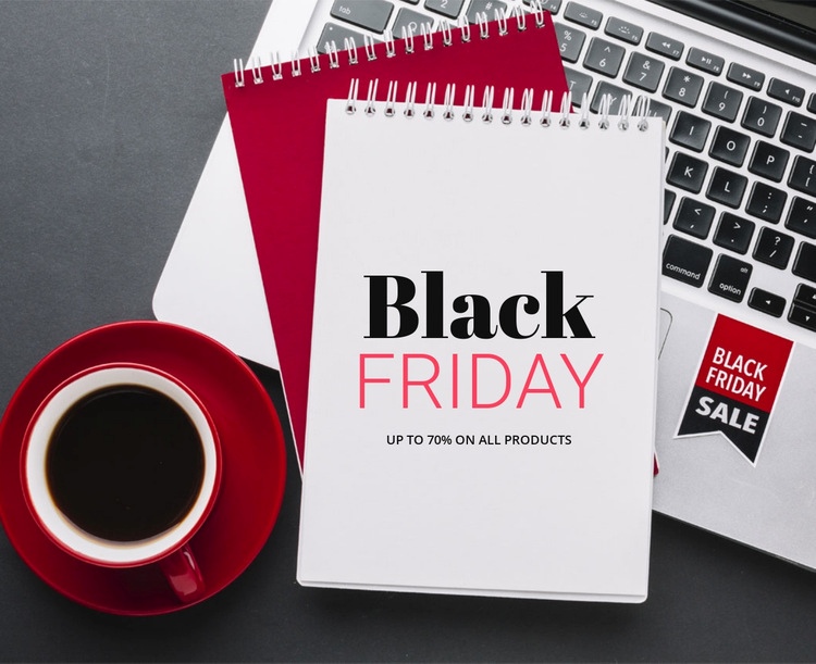 Black Friday försäljning och erbjudanden Html webbplatsbyggare