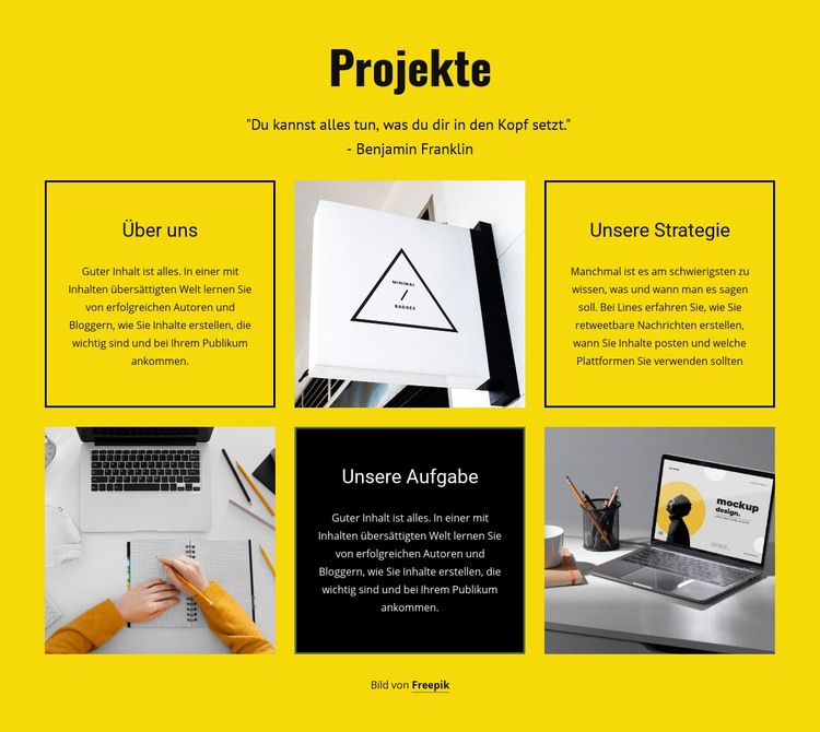 Designstudio-Projekte Website Builder-Vorlagen