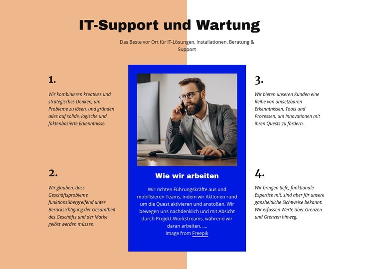 IT-Unterstützung Website-Modell