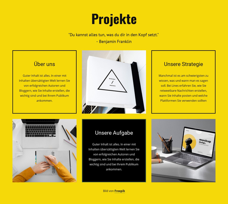 Designstudio-Projekte Website-Vorlage