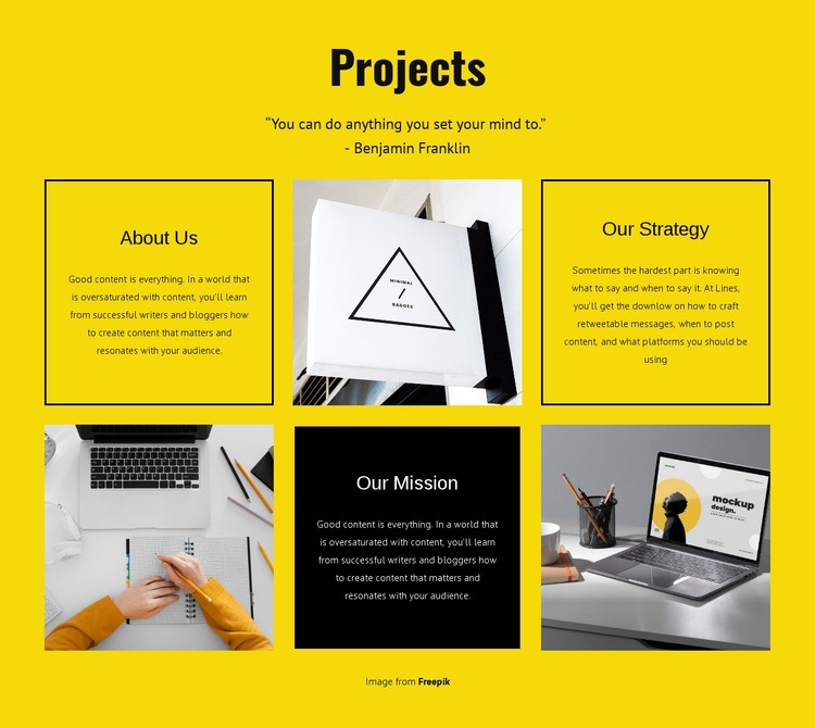 Design studio projects Elementor Template Alternative