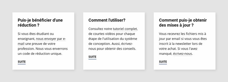 Réponses aux questions principales Modèle