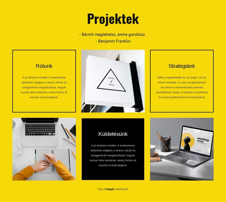 Tervezési stúdió projektek HTML Sablon