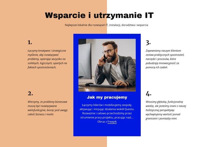 to wsparcie Projekt strony internetowej