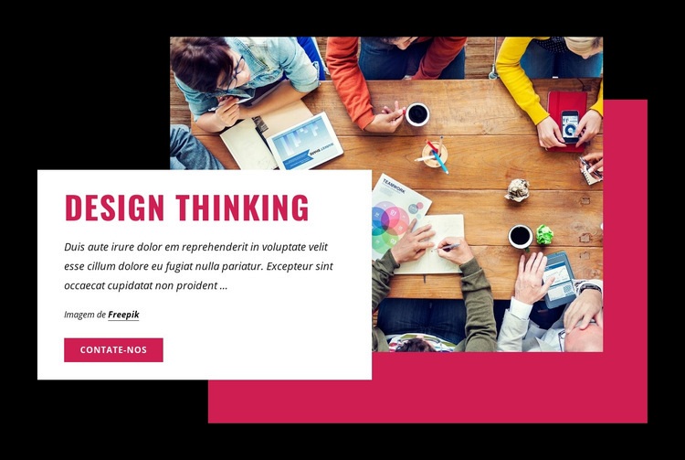 Cursos de design thinking Maquete do site