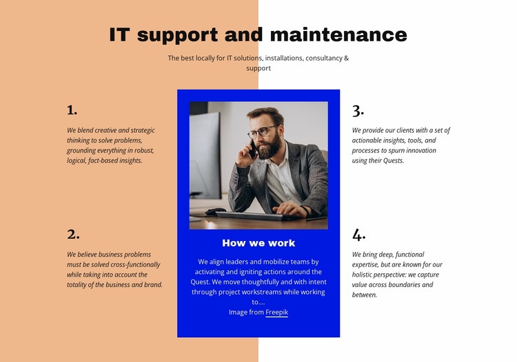 IT-stöd Html webbplatsbyggare