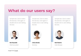 What Our Users Say Design Template