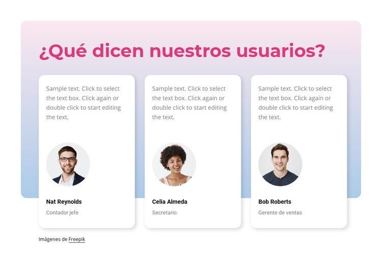 Que dicen nuestros usuarios Plantillas de creación de sitios web