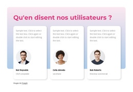 Ce Que Disent Nos Utilisateurs - HTML Layout Builder