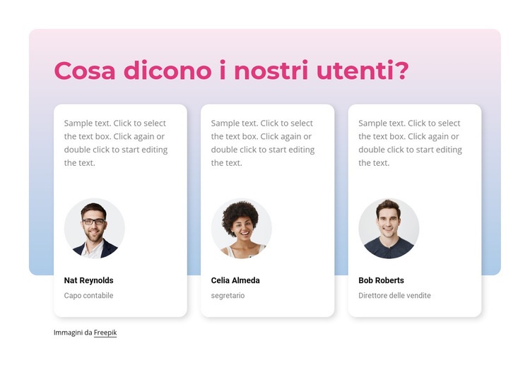 Cosa dicono i nostri utenti Modelli di Website Builder