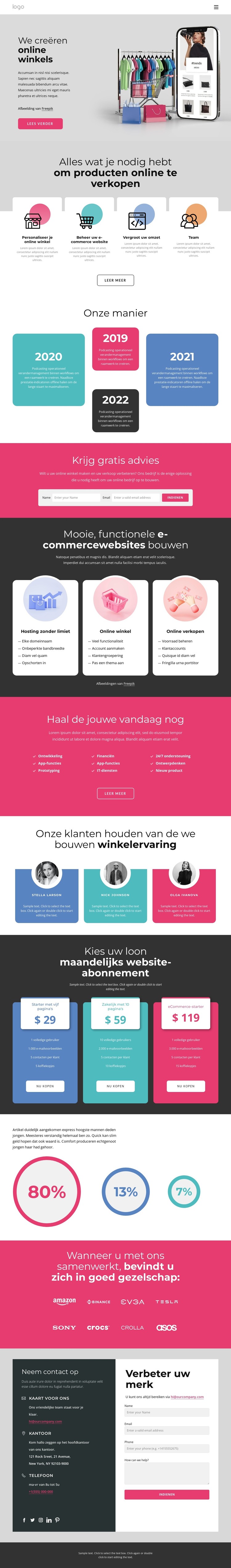 Wij bouwen winkels HTML-sjabloon