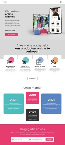 Wij Bouwen Winkels - Één Pagina-Ontwerp