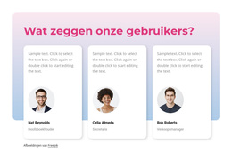 Wat Onze Gebruikers Zeggen - Gratis WordPress-Thema