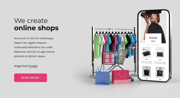 We create online shops One Page Template