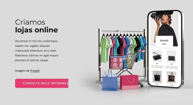 Criamos lojas online Design do site