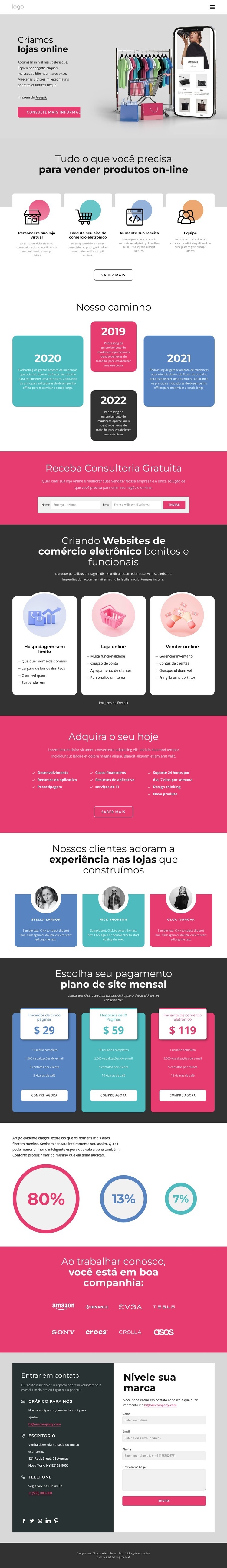 Construímos lojas Design do site