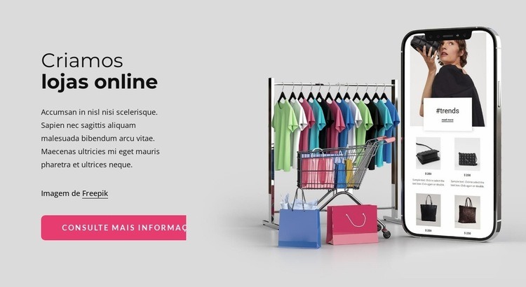 Criamos lojas online Modelo de uma página