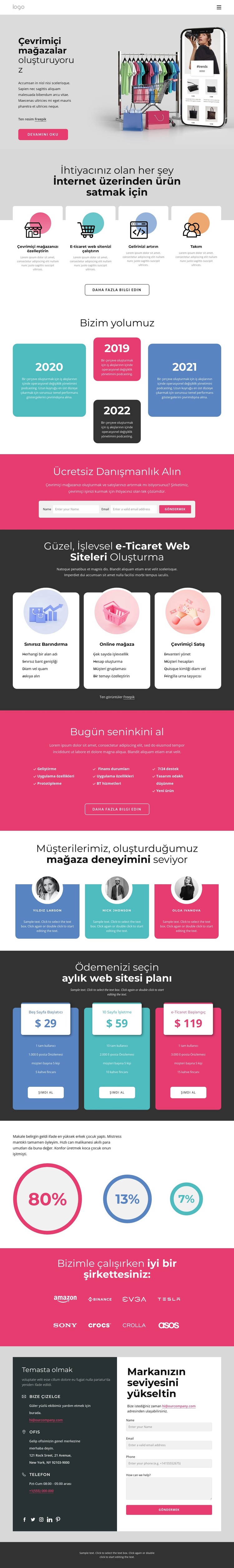 Mağazalar inşa ediyoruz HTML Şablonu