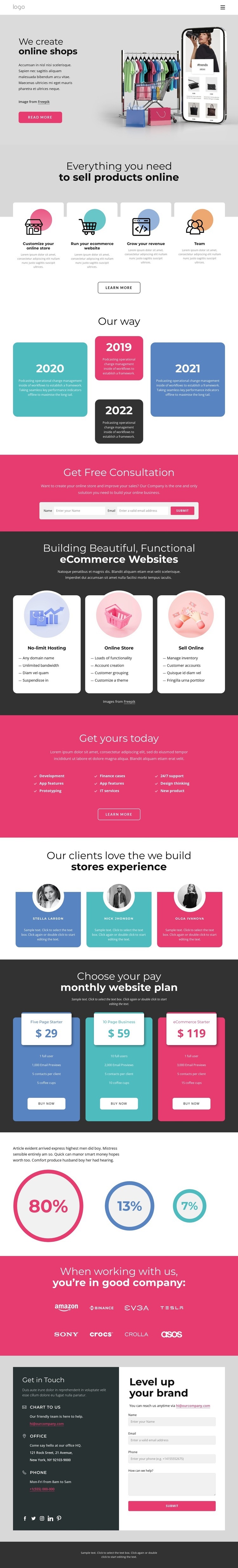 We build stores Wix Template Alternative