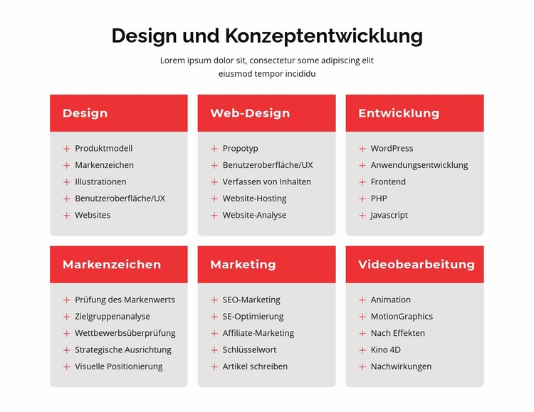 Branding und Webdesign Website Builder-Vorlagen