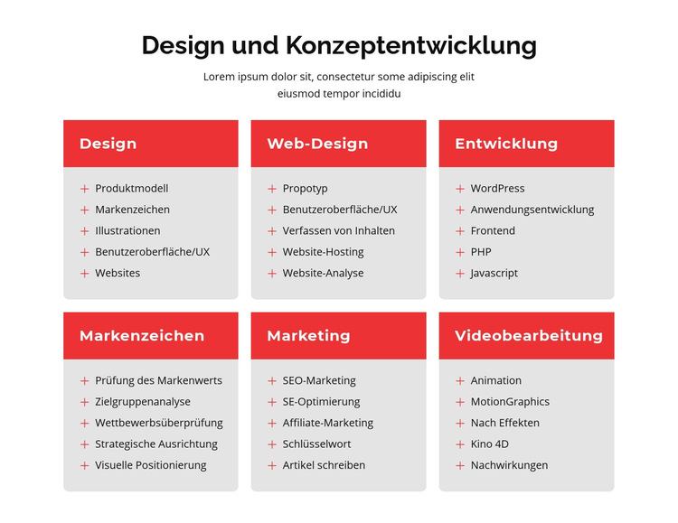 Branding und Webdesign Website-Vorlage