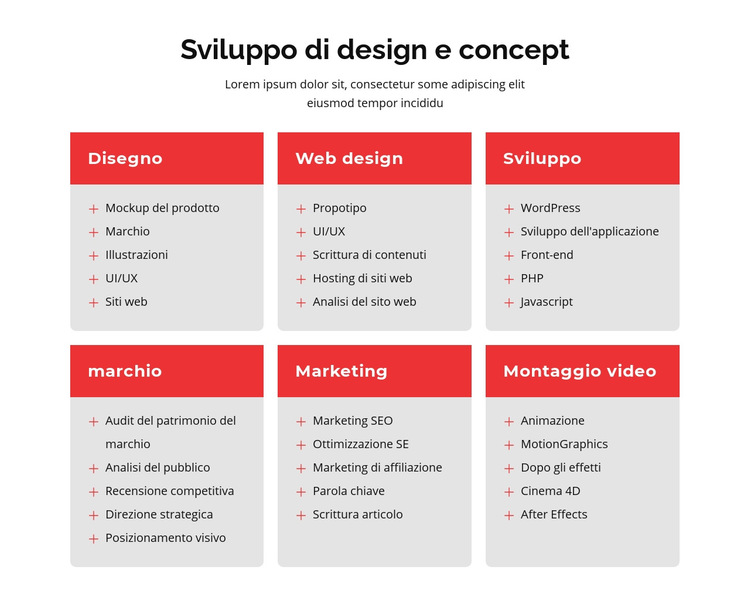 Branding e web design Modello di sito Web