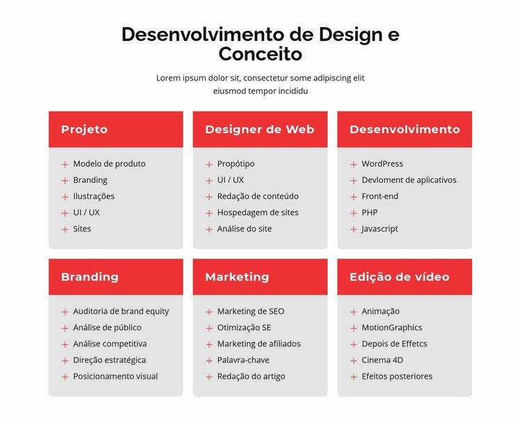 Branding e web design Modelos de construtor de sites