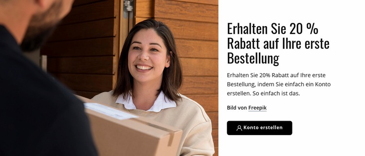 Ihre erste Bestellung Eine Seitenvorlage