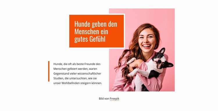 Hunde geben den Menschen ein gutes Gefühl HTML5-Vorlage