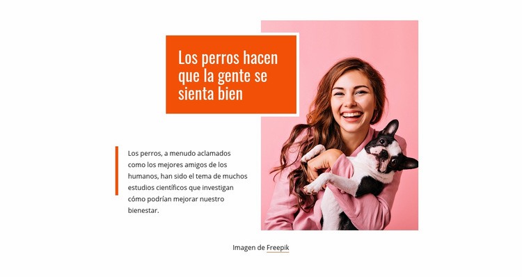 Los perros hacen que la gente se sienta bien Página de destino