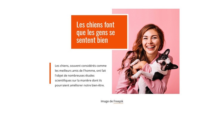 Les chiens font que les gens se sentent bien Maquette de site Web