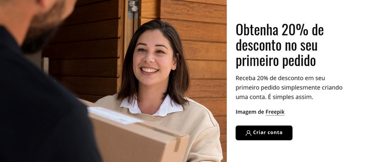 Seu primeiro pedido Modelo de uma página