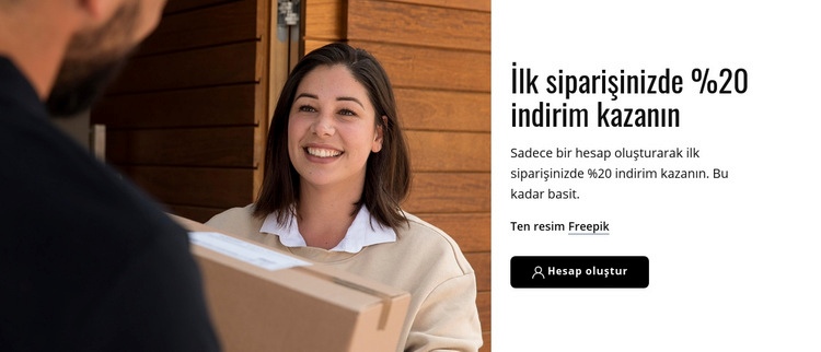 İlk siparişiniz HTML5 Şablonu