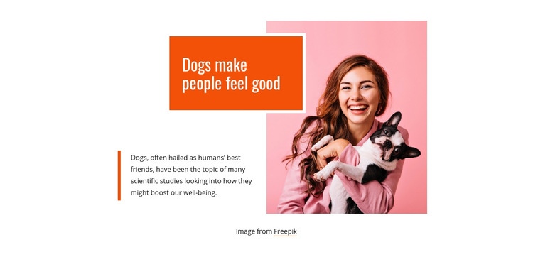 Dogs makes people feel good Web Page Design