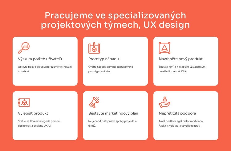 Specializace designu UX Šablona webové stránky