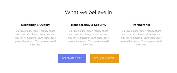 What we believe in CSS Template