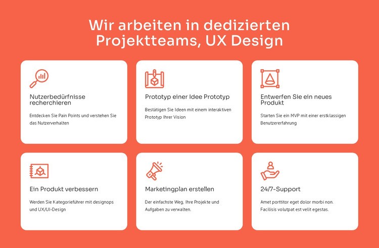 Spezialisierung auf UX-Design Website Builder-Vorlagen