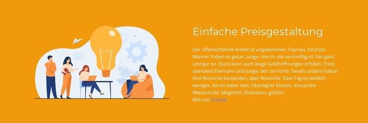 Preisbeispiel Landing Page