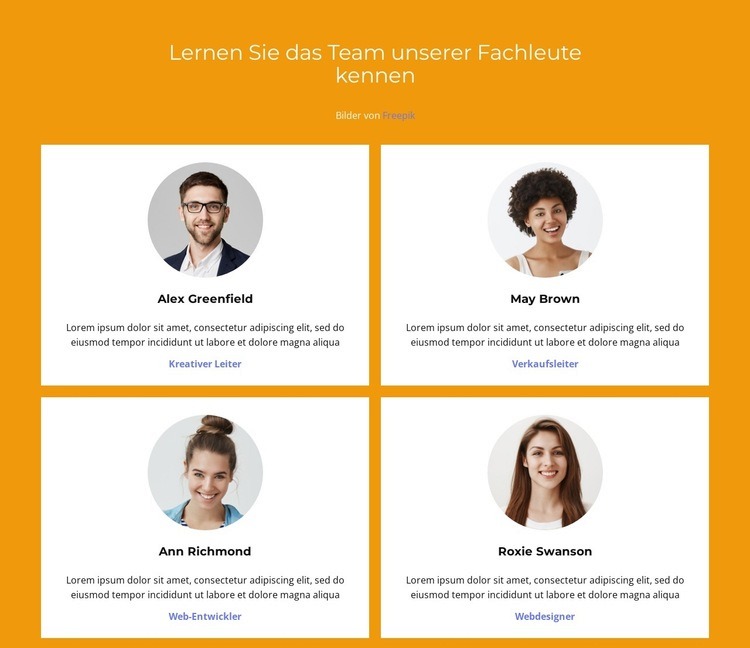 Vier Einkaufsmanager Landing Page