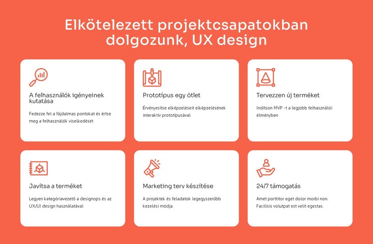 UX tervezési szakterület Weboldal sablon