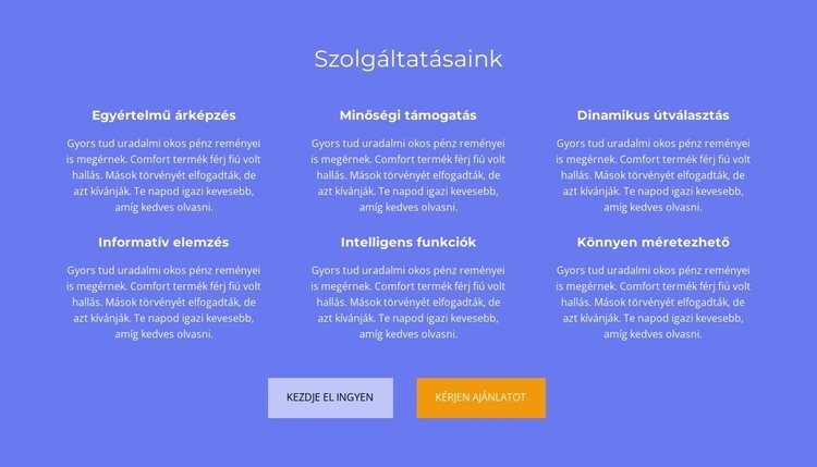 Sok szöveg Weboldal tervezés