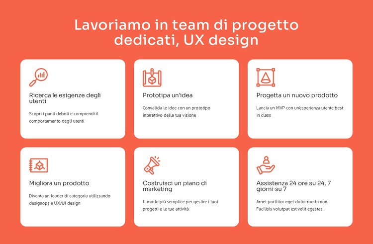 Specializzazione in UX design Costruttore di siti web HTML