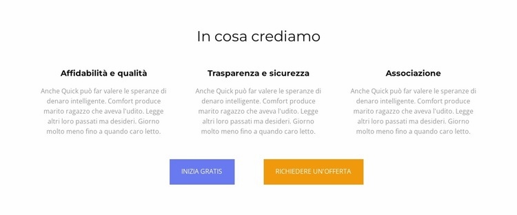 In cosa crediamo Costruttore di siti web HTML