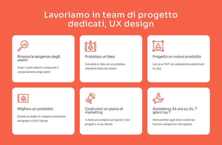 Specializzazione in UX design Mockup del sito web