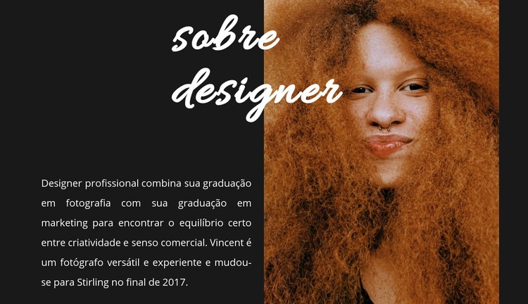 O designer dá as boas-vindas Maquete do site