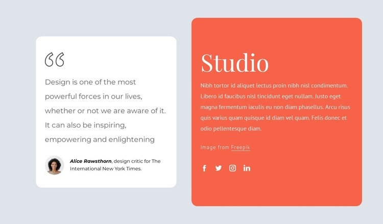 Quote block Squarespace Template Alternative